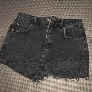 Black high waisted Ripped shorts
